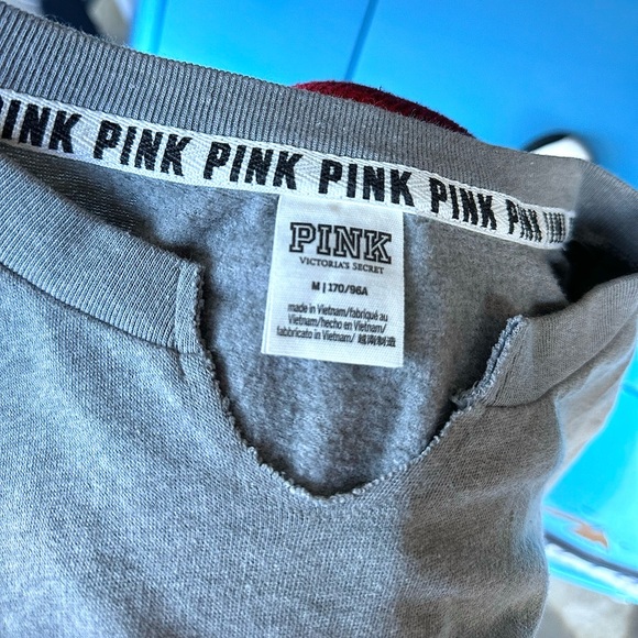 Duo Outerwear Combo:PINK brand Crewneck sweatshirt and Burgundy Hoodie, Size Med - Picture 16 of 16